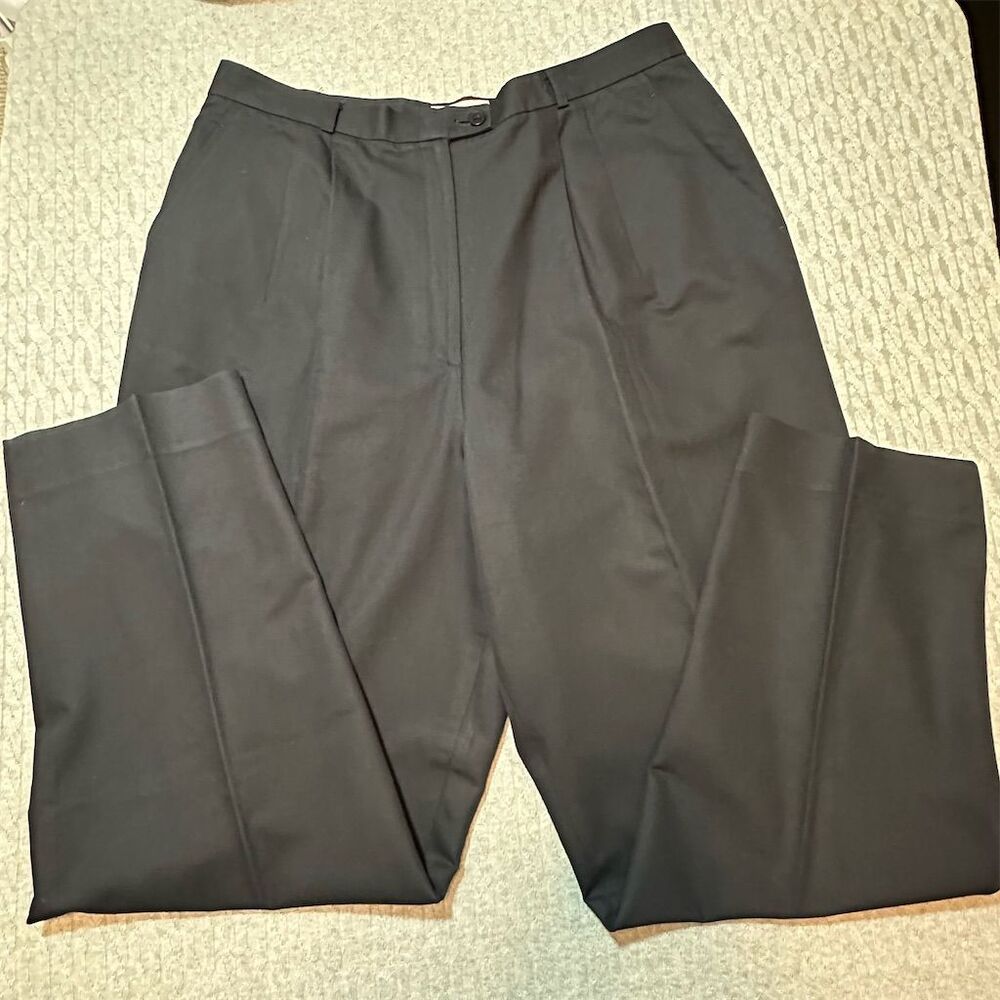 Talbots Men's Black Pleated Dress Pants Size 16 Formal Lined